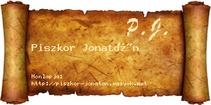Piszkor Jonatán névjegykártya